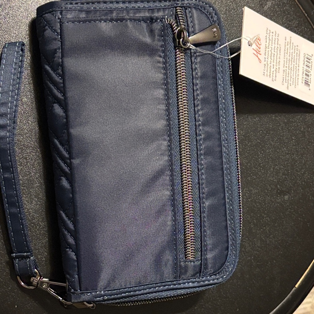 Lug Quilted Navy Wallet with Strap - Picture 4 of 16